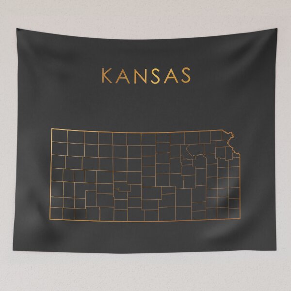 Item preview, Kansas Gold State Counties Map designed and sold by Alo.