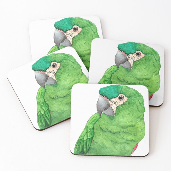 Item preview, mini hanhs macaw watercolor green red shoulder designed and sold by L'Atelier Oranjade.