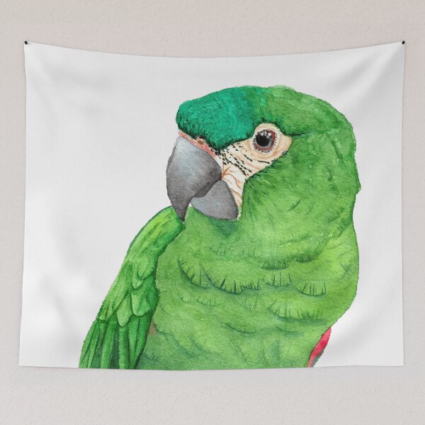 Item preview, mini hanhs macaw watercolor green red shoulder designed and sold by L'Atelier Oranjade.