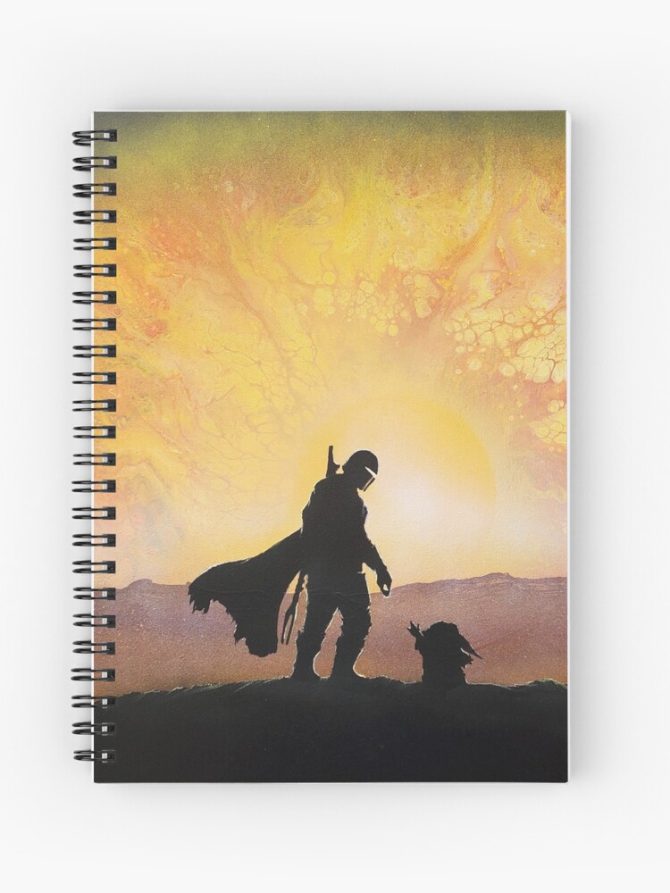 Thumbnail 1 of 3, Spiral Notebook, mando hunter and child canvas designed and sold by slanrokano.