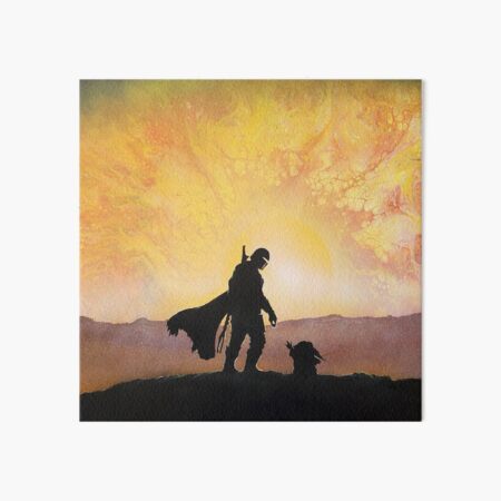 mando hunter and child canvas Art Board Print