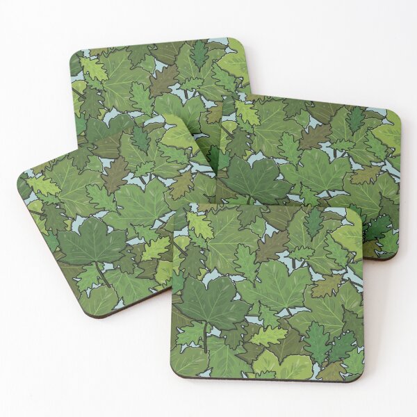 Item preview, Green Oak and Sycamore Leaves Pattern designed and sold by catandbrollyart.