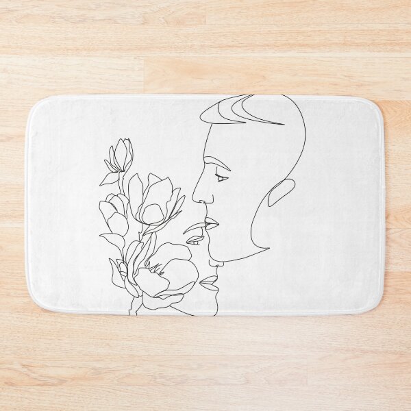 Item preview, One Line Art Couple. Line one Couple. Minimal Wall Art. Face Line Couple print. Kiss print. designed and sold by Nina Velychko.