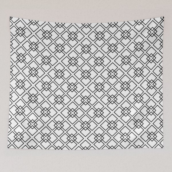Item preview, Simple geometric repeating pattern with black and white squares designed and sold by Tae Mi.