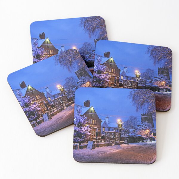 Item preview, Grappenhall Village (Church and Rams Head pub) in the Winter Snow,Warrington,Cheshire,England designed and sold by Local gifts from HotpixUK .