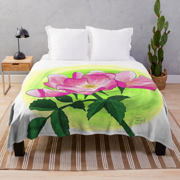 Item preview, Cute wild dog rose flower print designed and sold by devontipdesigns.