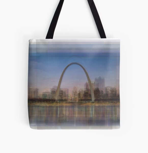 Gateway Arch with Plane Mint Tote Bag