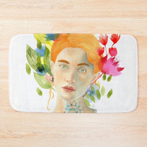 Item preview, Especially Pure -Throat Chakra watercolor portrait designed and sold by mossandhoney.