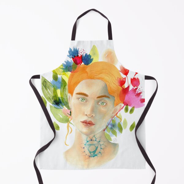 Item preview, Especially Pure -Throat Chakra watercolor portrait designed and sold by mossandhoney.