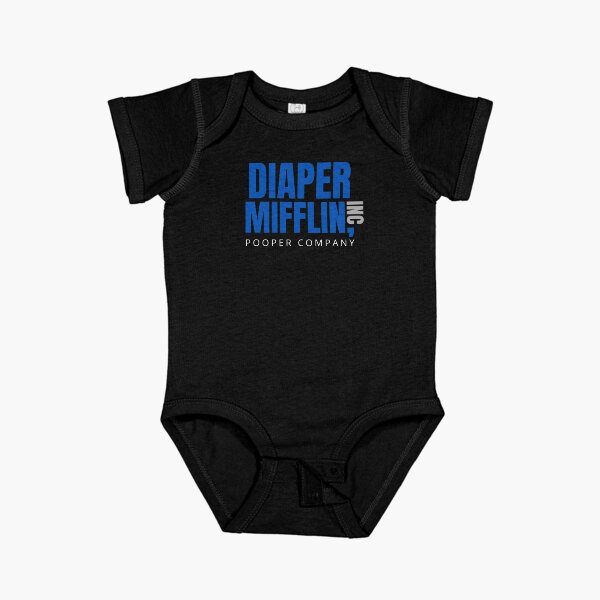Item preview, DIAPER MIFFLIN POOPER COMPANY - THE OFFICE PARODY DESIGN - BLUE TEXT designed and sold by PleasantThreads.