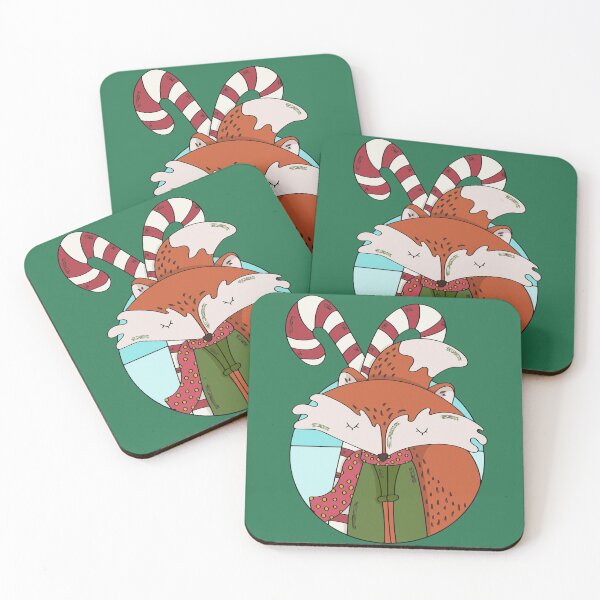 Item preview, Christmas Fox with Scarf & Candy Canes designed and sold by SLAG-Creative.
