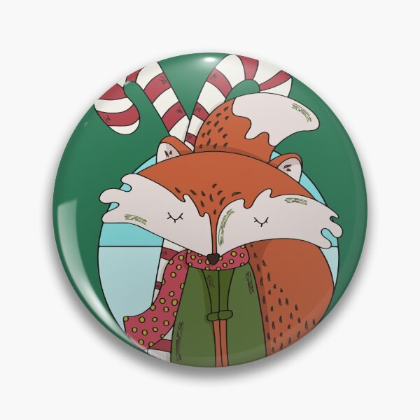Item preview, Christmas Fox with Scarf & Candy Canes designed and sold by SLAG-Creative.
