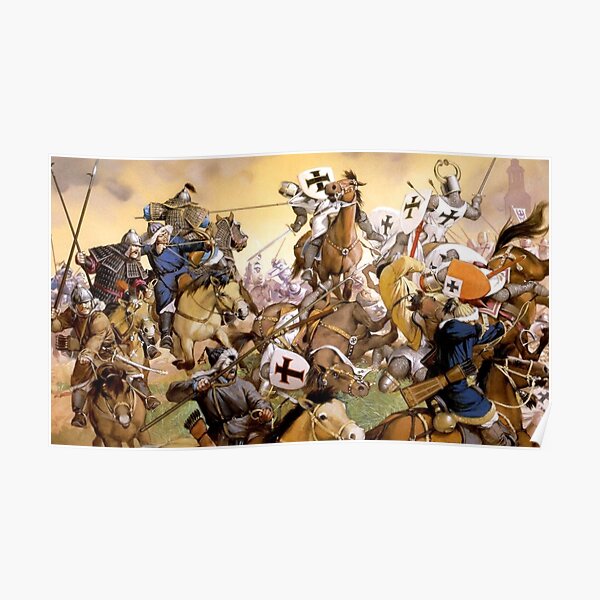 Mongol knight battle Poster