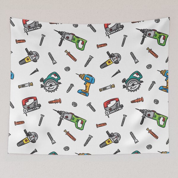 Item preview, Power tools seamless pattern designed and sold by AleksOrel.