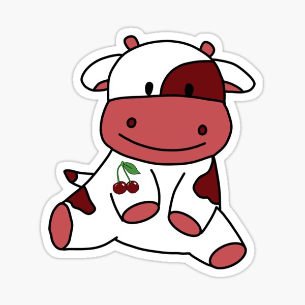 "Cherry Cow Sticker Design" Sticker by dripdropdesign Redbubble