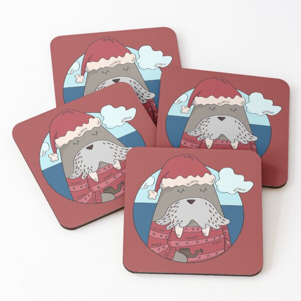 Item preview, Christmas Walrus with Santa Hat & Holiday Sweater designed and sold by SLAG-Creative.