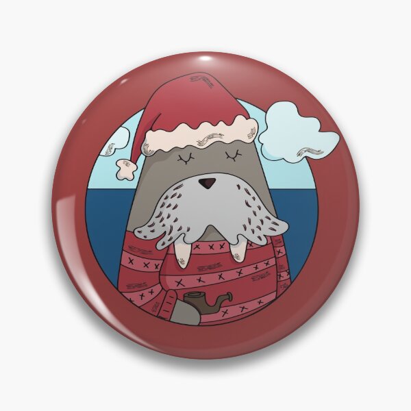 Item preview, Christmas Walrus with Santa Hat & Holiday Sweater designed and sold by SLAG-Creative.