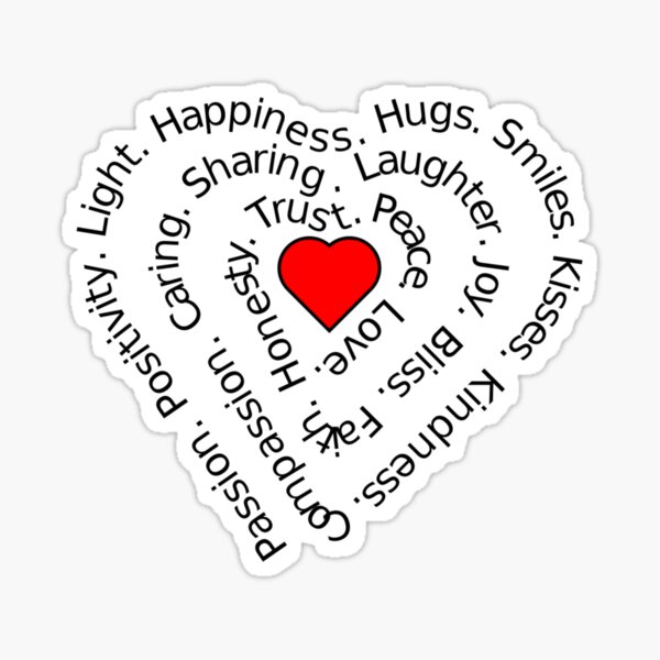 LOVE Spiral Heart Sticker