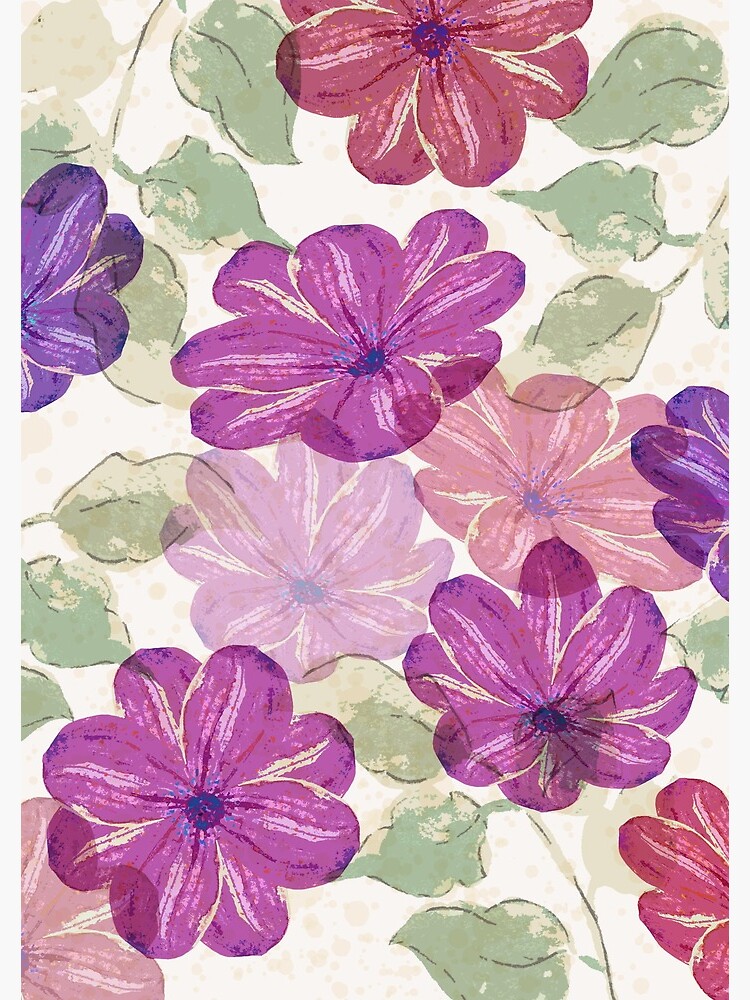 Durchscheinende Blumen lila von RanitasArt