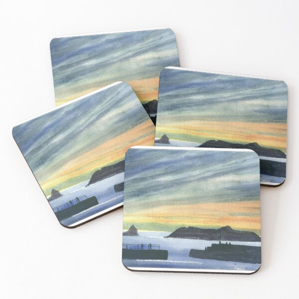 Item preview, Sunset at Mullion Cove, Cornwall designed and sold by FrancesArt.