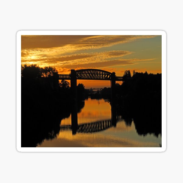 Old Railway Bridge over the Manchester Ship canal at Latchford Grappenhall Warrington Cheshire England UK