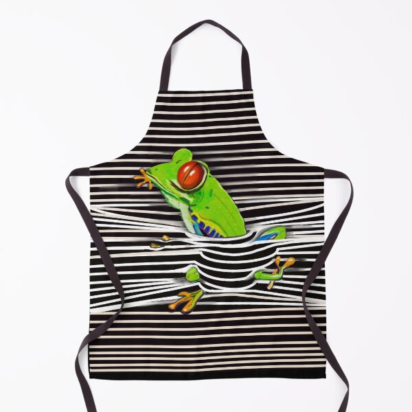 Item preview, Frog Green Red eyed tree frog emerging from stripes rain forest science fiction gift Lizard dragon zoology designed and sold by Artonmytee.
