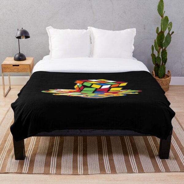 Melting Rubik Cube Throw Blanket