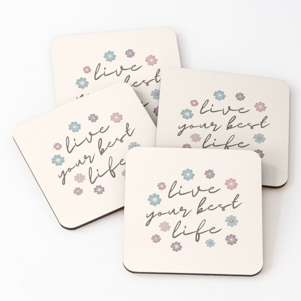 Item preview, Live Your Best Life Quote  Abstract Flowers Floral   Design designed and sold by zedonee.