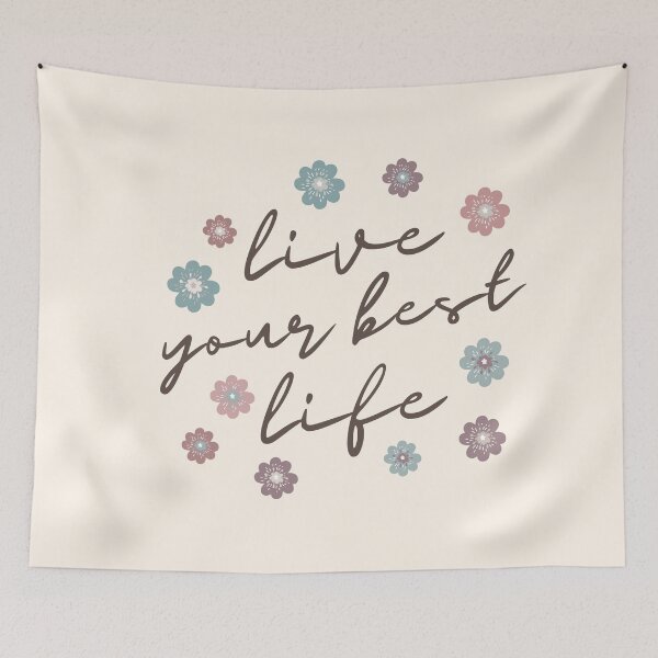 Item preview, Live Your Best Life Quote  Abstract Flowers Floral   Design designed and sold by zedonee.