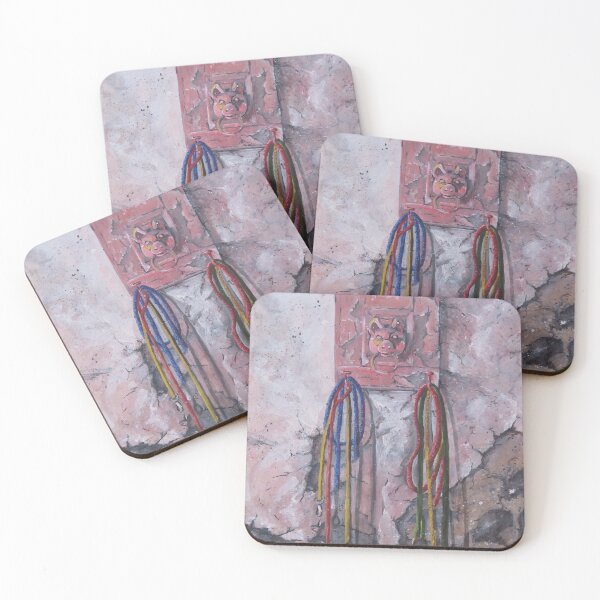Item preview, Piggy holding leashes and lead lines designed and sold by Connie Wagner.