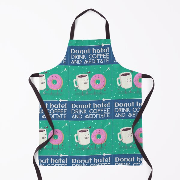 Item preview, Dont hate, meditate! | Funny vintage coffee, donut and meditation designed and sold by DeliriousSteve.
