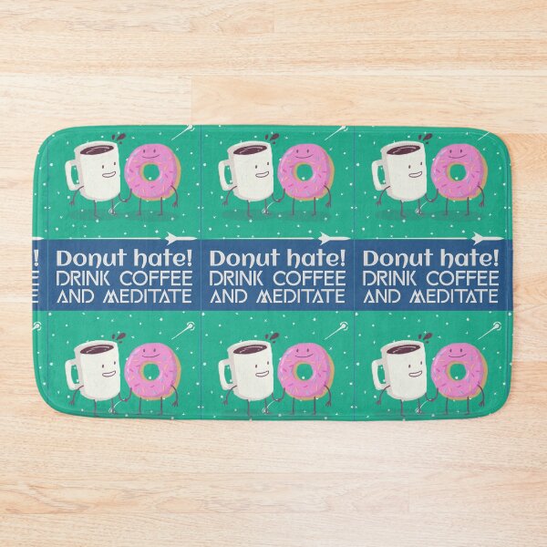 Item preview, Dont hate, meditate! | Funny vintage coffee, donut and meditation designed and sold by DeliriousSteve.