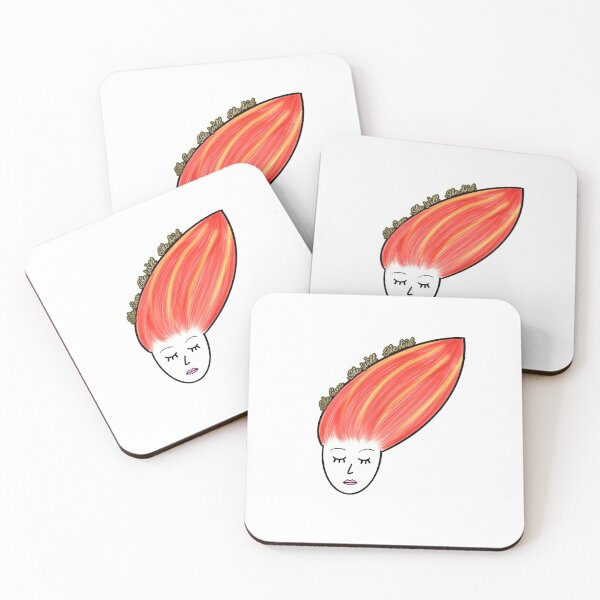 She Can. She Will. She Did. (Red Hair) Coasters (Set of 4)