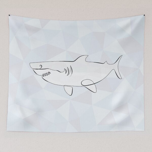 Item preview, Friendly Shark One Line (Triangles) designed and sold by frangipaniarts.