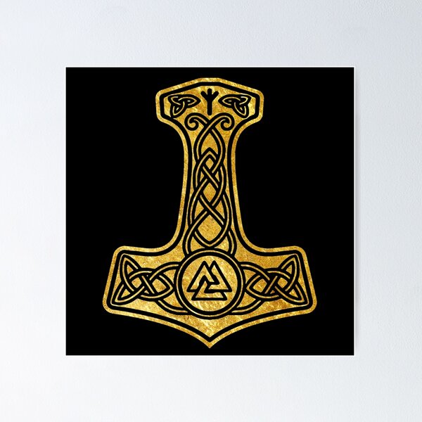 Item preview, Mjölnir (Thor’s Hammer) (on black) designed and sold by DotorEaon.