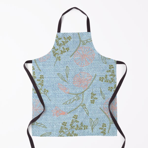 Item preview, Light Blue jeans background -green /orange leaves  designed and sold by wiwiart.
