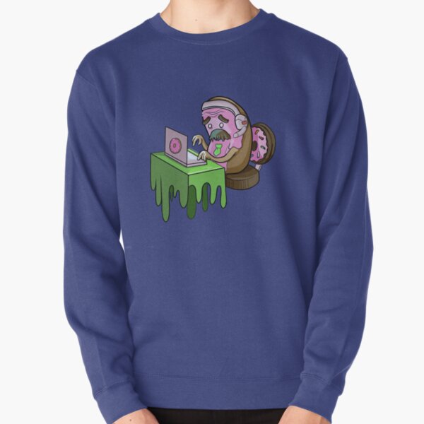 Remote Office Worker Pink Donut Pullover Sweatshirt