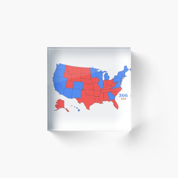 Electoral College Map 2020 with Numbers Acrylic Block