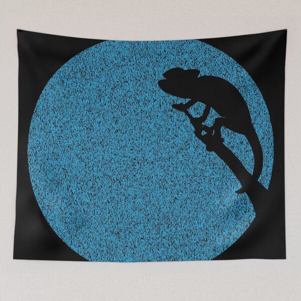 Item preview, Minimalist Distressed Blue Chameleon Moon designed and sold by pelagio.