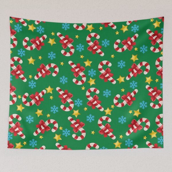 Item preview, Cute Xmas Pattern with Candy Cane Stars and Snowflakes  designed and sold by SimplePickUps.