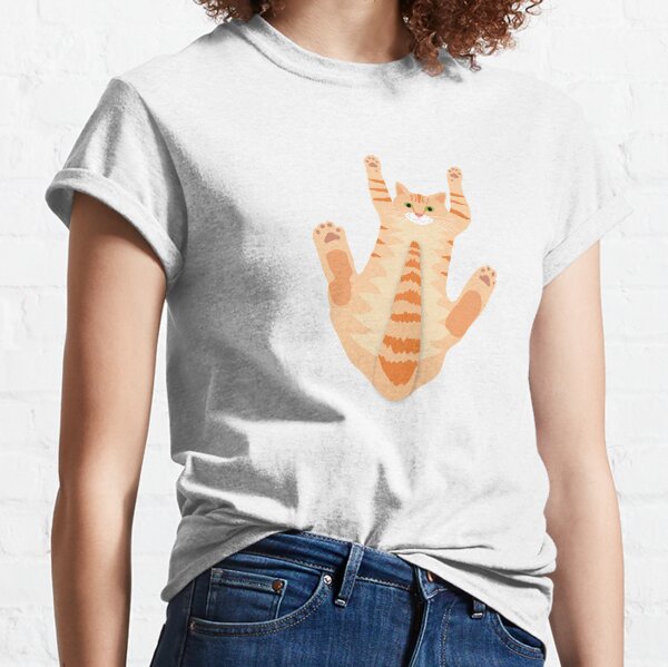 Orange Cat with Cats have 18 Toes Message Classic T-Shirt