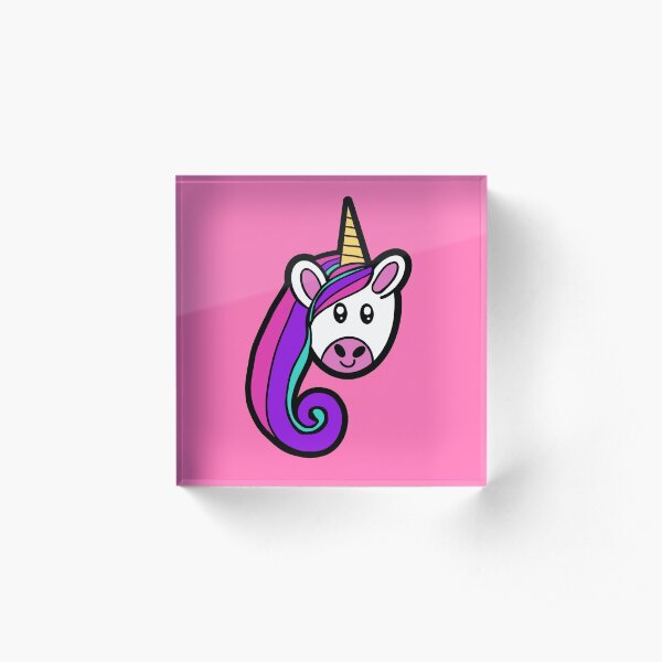 Unicorn Pastel Princess Acrylic Block