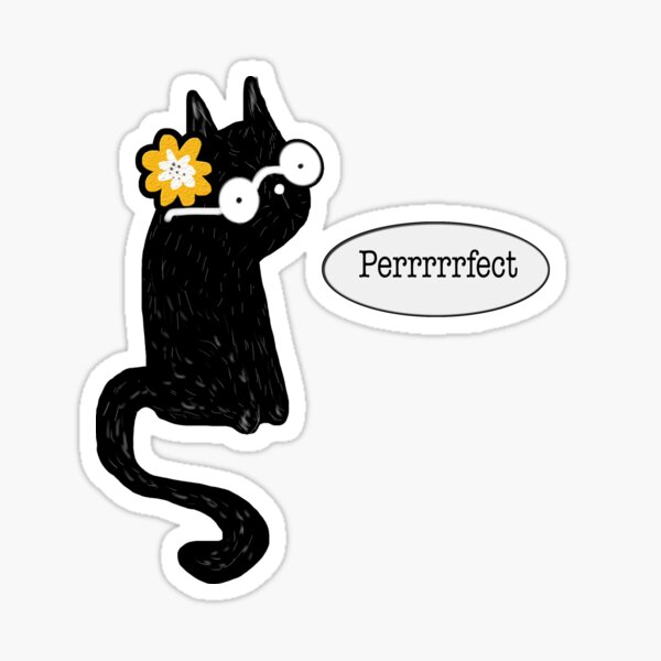 Little cat with flower.........Perrrfect Sticker