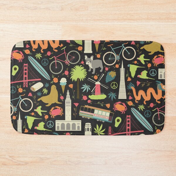Item preview, Whimsical San Francisco pattern celebrating the quirks of the city we love designed and sold by Portia Monberg.