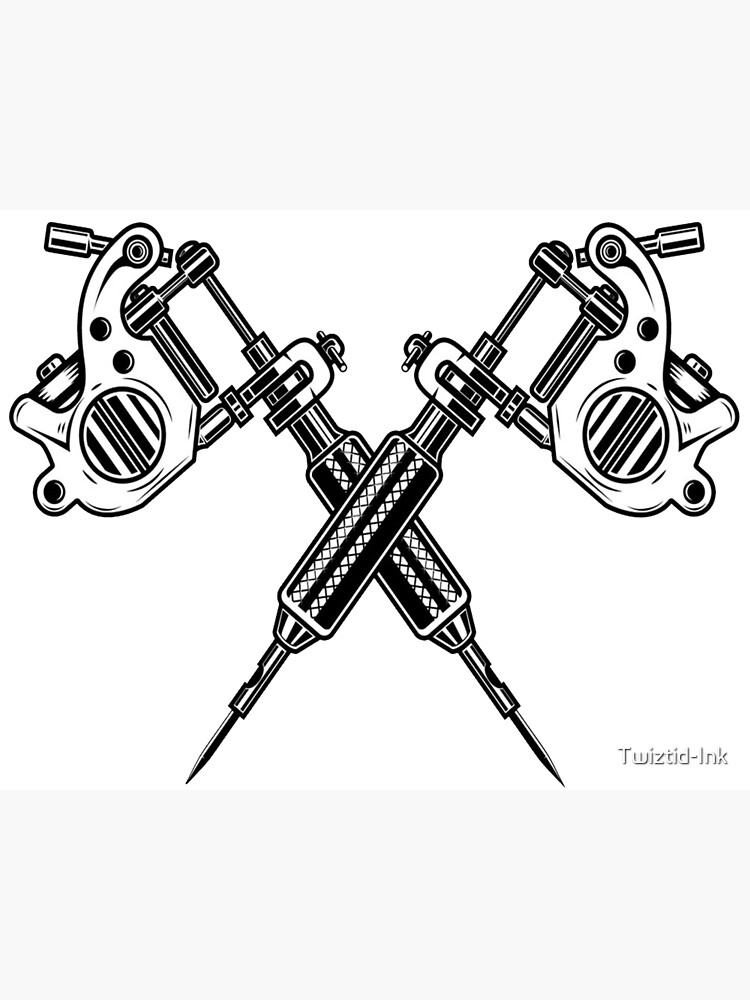 Crossed Tattoo Machines Svg Tattoo Shop Graphic by Awspik · Creative Fabrica