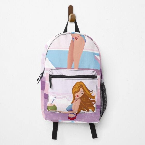 Item preview, Bikini girl at pink beach designed and sold by LEGADOVISUAL.