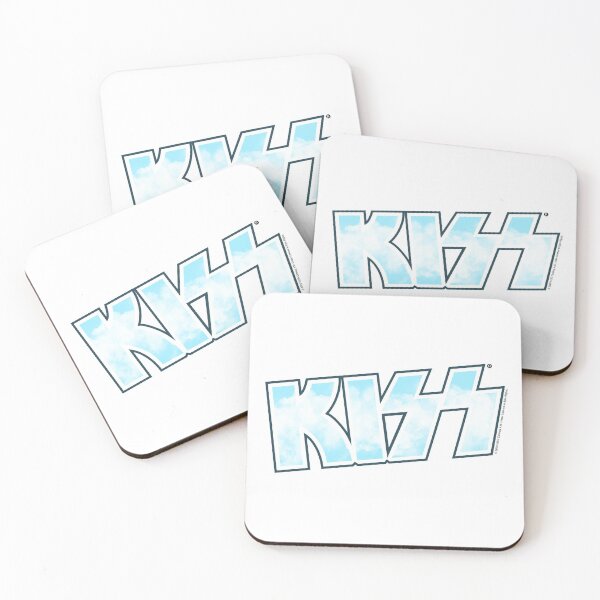 Clouds Blue Sky Kiss The Band Logo Coasters (Set of 4)