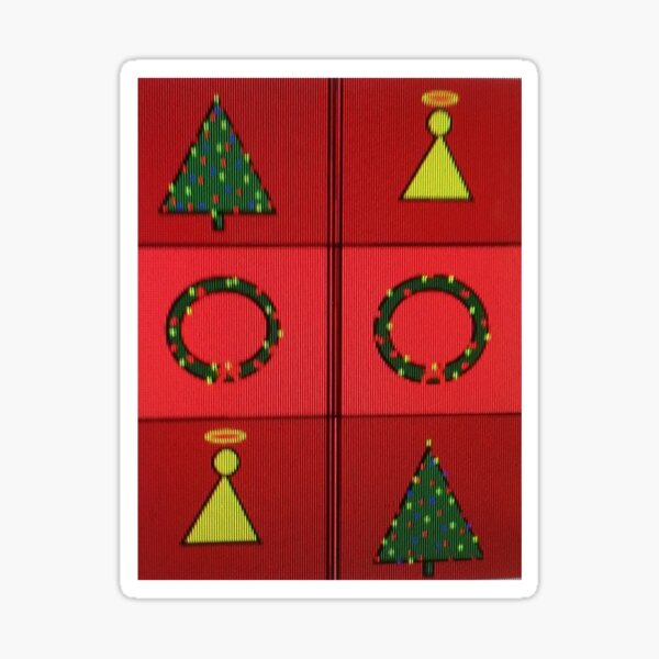 Christmas Red Green Burgundy Angels Trees and Wreaths Sticker