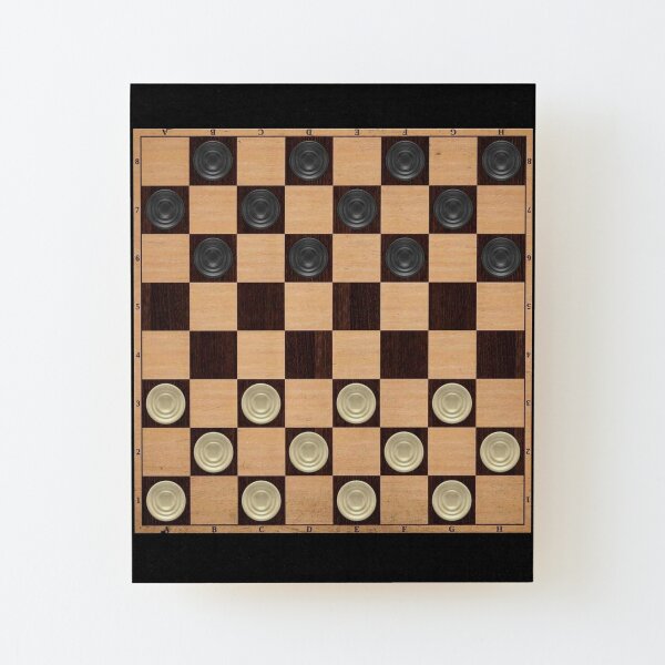 Checkers Board Poster Print Chess Player Gift Gaming Decor Chess Club Art