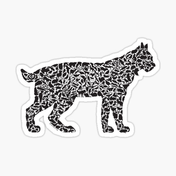 Bobcat Art made from California Animals Sticker